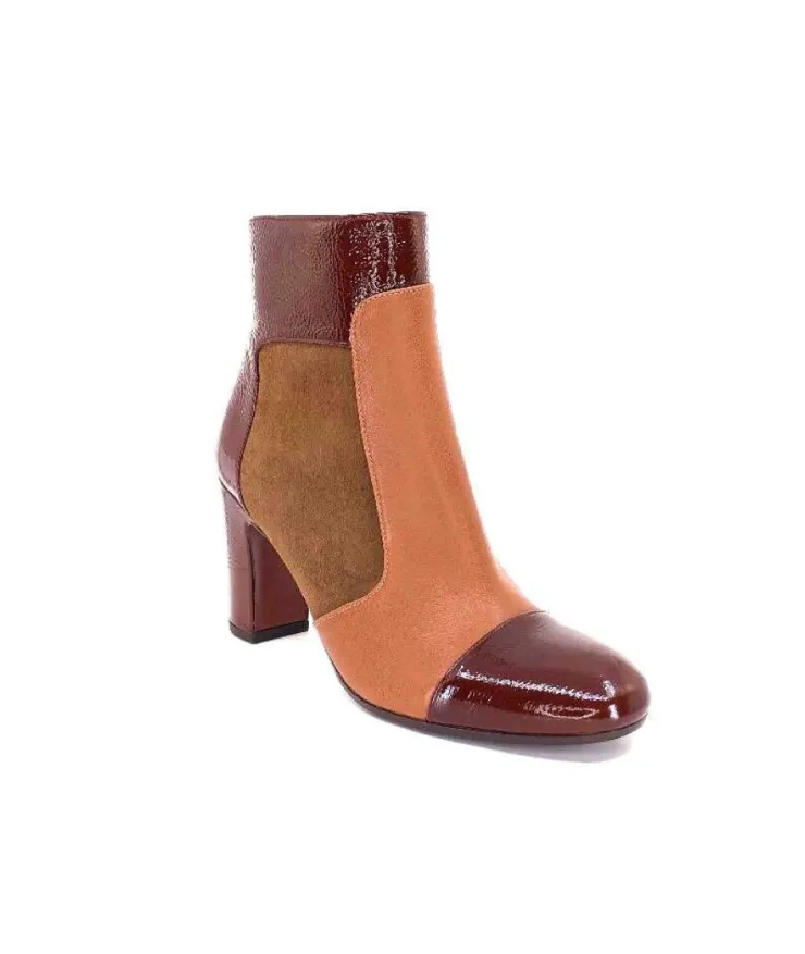 Chie Mihara Wetop Cuir, Cuir Vernis, Daim Marron*Femme Bottines