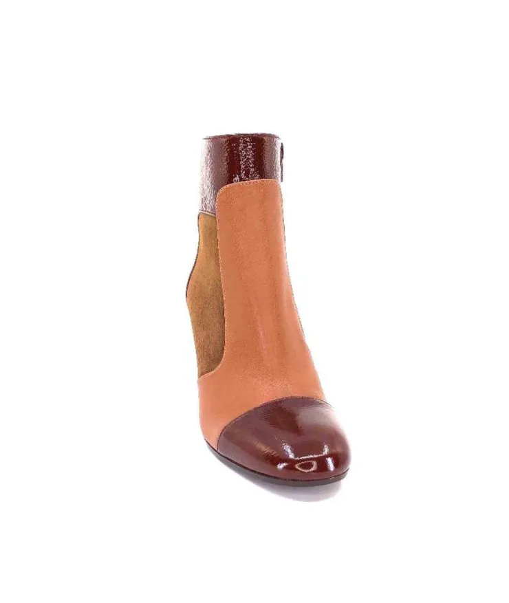 Chie Mihara Wetop Cuir, Cuir Vernis, Daim Marron*Femme Bottines