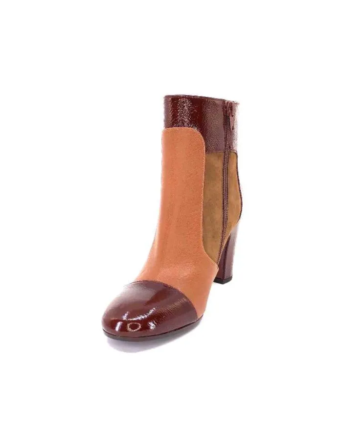 Chie Mihara Wetop Cuir, Cuir Vernis, Daim Marron*Femme Bottines