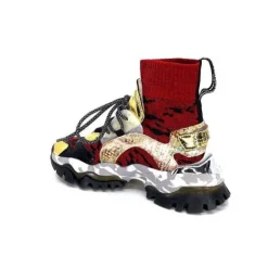 Ivoire0255a Cljd F033 Rouge - Dore*Femme Baskets
