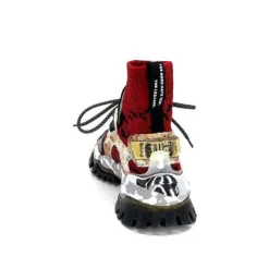 Ivoire0255a Cljd F033 Rouge - Dore*Femme Baskets