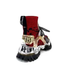 Ivoire0255a Cljd F033 Rouge - Dore*Femme Baskets