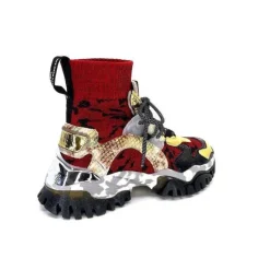 Ivoire0255a Cljd F033 Rouge - Dore*Femme Baskets