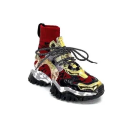 Ivoire0255a Cljd F033 Rouge - Dore*Femme Baskets