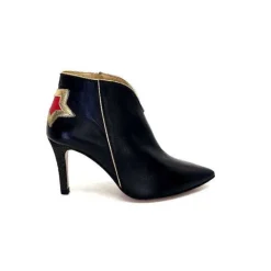 creatis Magic Cuir Noir Rouge Or*Femme Bottines