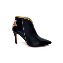 creatis Magic Cuir Noir Rouge Or*Femme Bottines