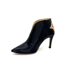 creatis Magic Cuir Noir Rouge Or*Femme Bottines