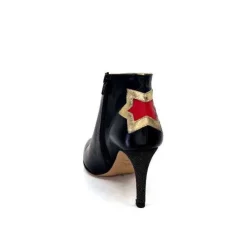 creatis Magic Cuir Noir Rouge Or*Femme Bottines