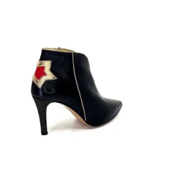 creatis Magic Cuir Noir Rouge Or*Femme Bottines