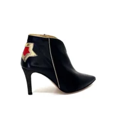 creatis Magic Cuir Noir Rouge Or*Femme Bottines