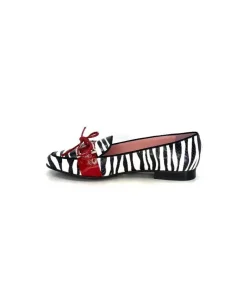 Dansi 5282 Cuir Blanc Noir Rouge*Femme Mocassins