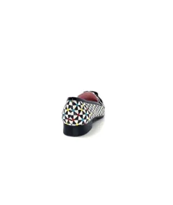 Dansi 5344 Cuir Imprime Blanc Noir Multi*Femme Mocassins