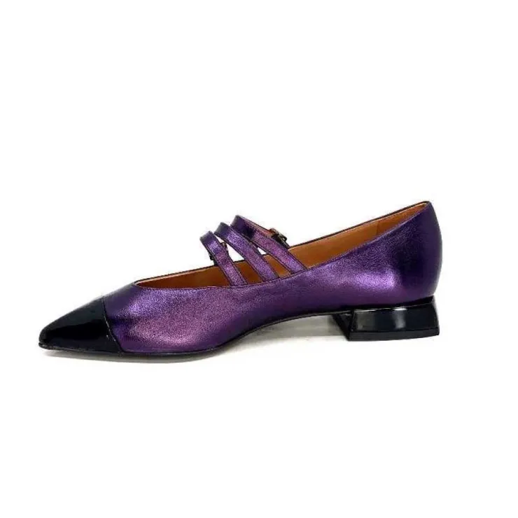 Dansi 5702 Cuir Metallique Violet*Femme Ballerines