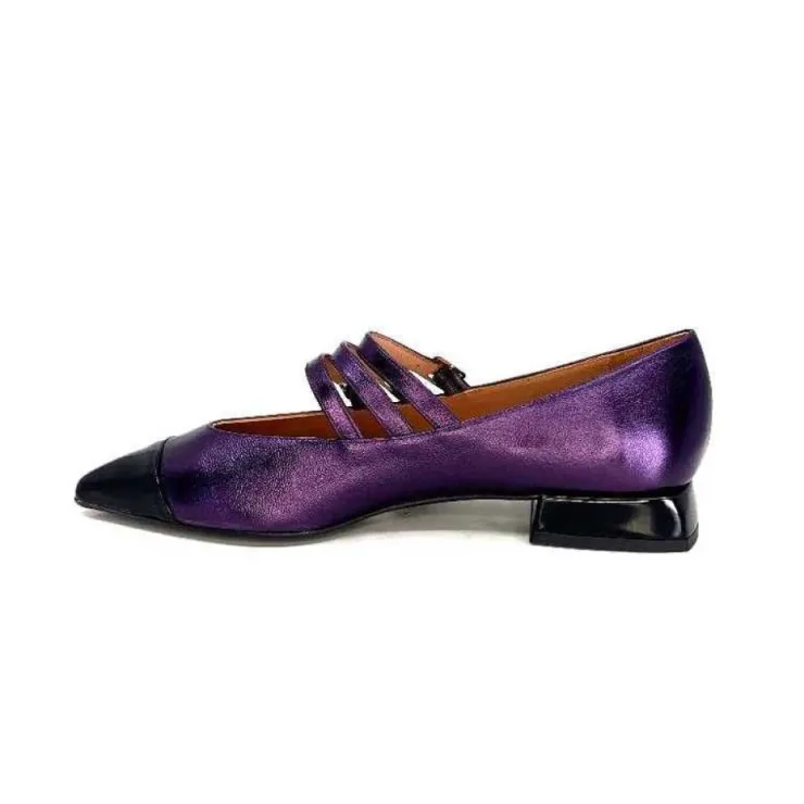 Dansi 5702 Cuir Metallique Violet*Femme Ballerines