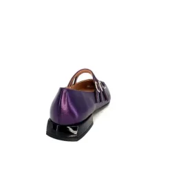 Dansi 5702 Cuir Metallique Violet*Femme Ballerines