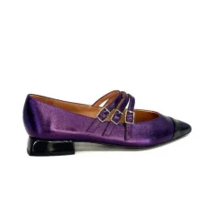 Dansi 5702 Cuir Metallique Violet*Femme Ballerines
