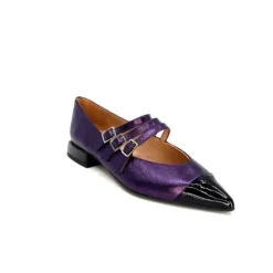 Dansi 5702 Cuir Metallique Violet*Femme Ballerines