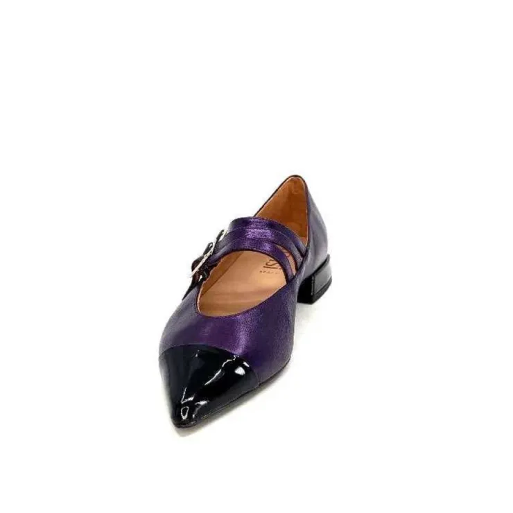 Dansi 5702 Cuir Metallique Violet*Femme Ballerines