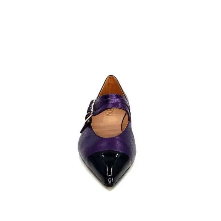 Dansi 5702 Cuir Metallique Violet*Femme Ballerines