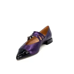 Dansi 5702 Cuir Metallique Violet*Femme Ballerines