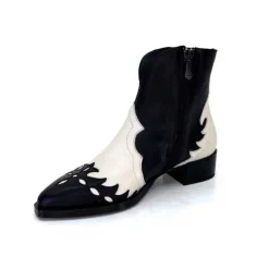 Dansi 5904 Cuir Noir Et Blanc*Femme Santiags