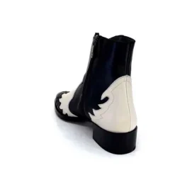 Dansi 5904 Cuir Noir Et Blanc*Femme Santiags