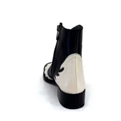 Dansi 5904 Cuir Noir Et Blanc*Femme Santiags