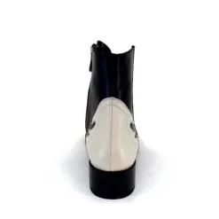 Dansi 5904 Cuir Noir Et Blanc*Femme Santiags