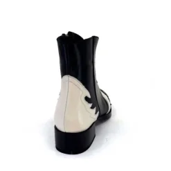 Dansi 5904 Cuir Noir Et Blanc*Femme Santiags