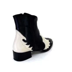 Dansi 5904 Cuir Noir Et Blanc*Femme Santiags