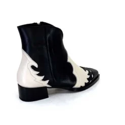 Dansi 5904 Cuir Noir Et Blanc*Femme Santiags