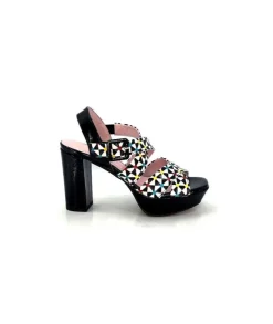 Dansi 5580 Duma Cuir Noir Multi*Femme Sandales