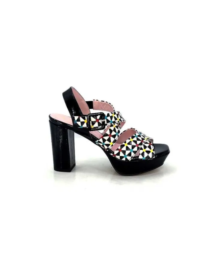 Dansi 5580 Duma Cuir Noir Multi*Femme Sandales