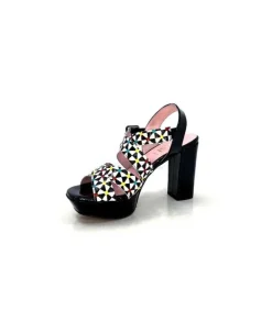 Dansi 5580 Duma Cuir Noir Multi*Femme Sandales