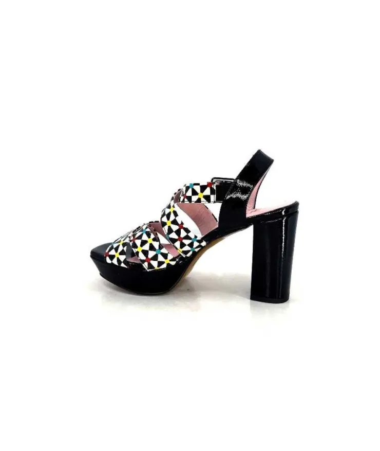 Dansi 5580 Duma Cuir Noir Multi*Femme Sandales