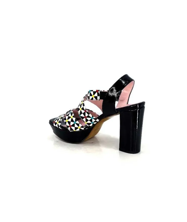 Dansi 5580 Duma Cuir Noir Multi*Femme Sandales