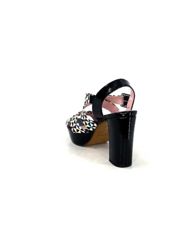 Dansi 5580 Duma Cuir Noir Multi*Femme Sandales