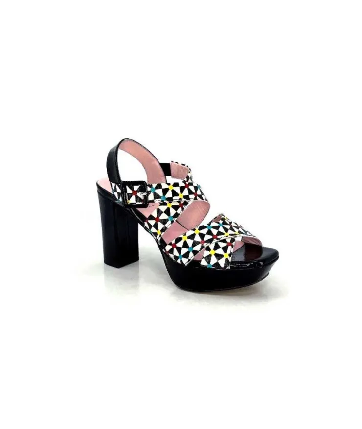 Dansi 5580 Duma Cuir Noir Multi*Femme Sandales