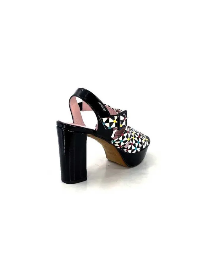 Dansi 5580 Duma Cuir Noir Multi*Femme Sandales