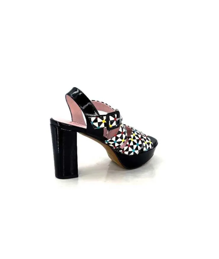 Dansi 5580 Duma Cuir Noir Multi*Femme Sandales