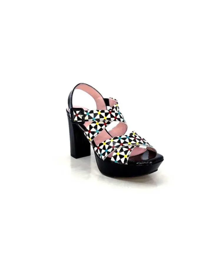 Dansi 5580 Duma Cuir Noir Multi*Femme Sandales