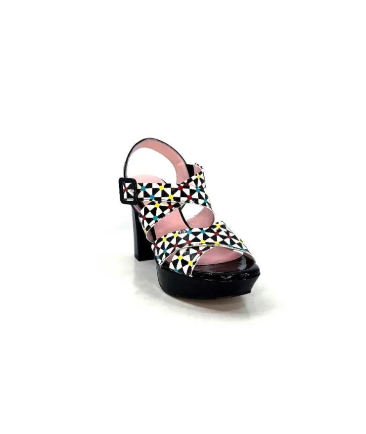 Dansi 5580 Duma Cuir Noir Multi*Femme Sandales