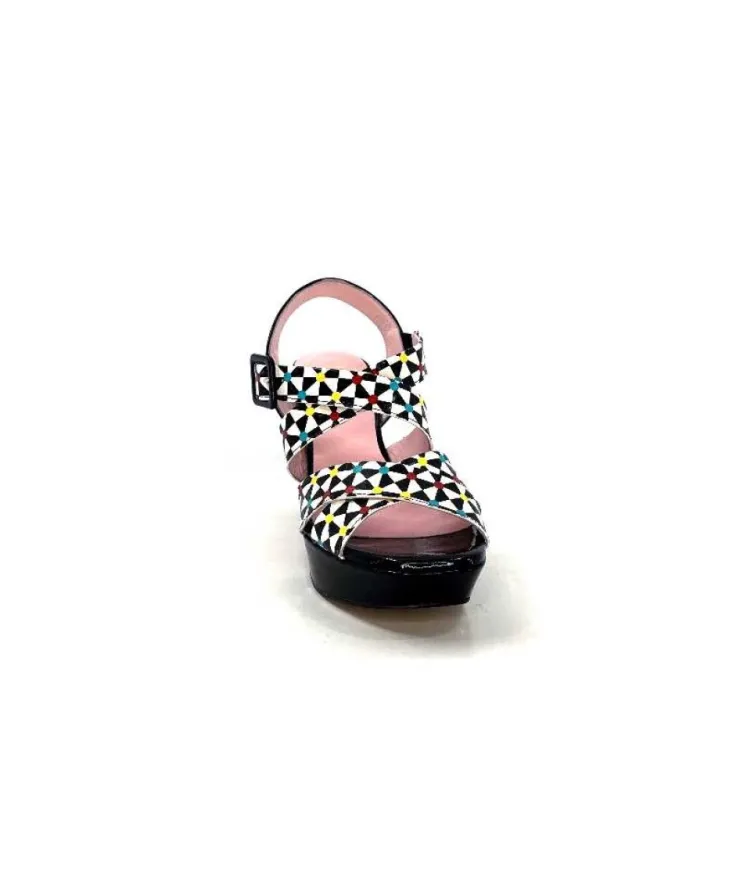 Dansi 5580 Duma Cuir Noir Multi*Femme Sandales