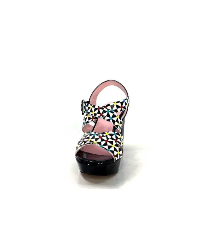 Dansi 5580 Duma Cuir Noir Multi*Femme Sandales