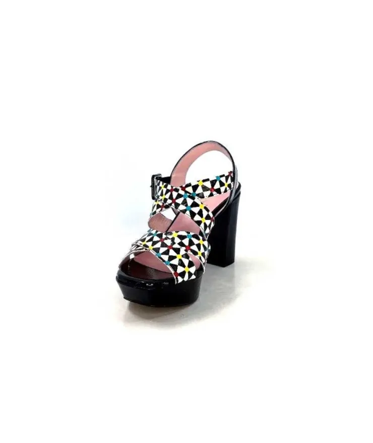 Dansi 5580 Duma Cuir Noir Multi*Femme Sandales
