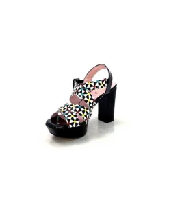 Dansi 5580 Duma Cuir Noir Multi*Femme Sandales