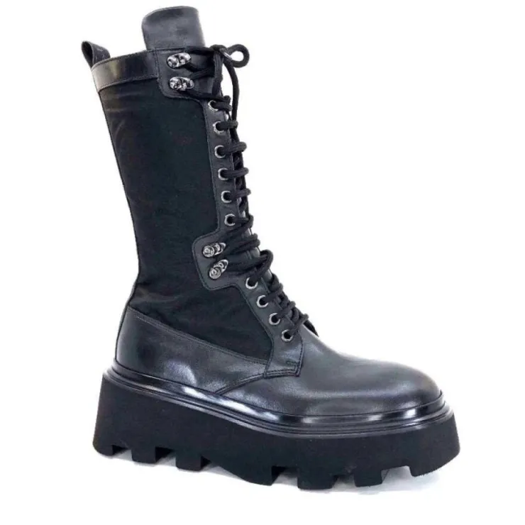 Elena iachi E2992-T Cuir Noir Textile Noir*Femme Bottines