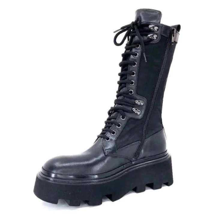 Elena iachi E2992-T Cuir Noir Textile Noir*Femme Bottines