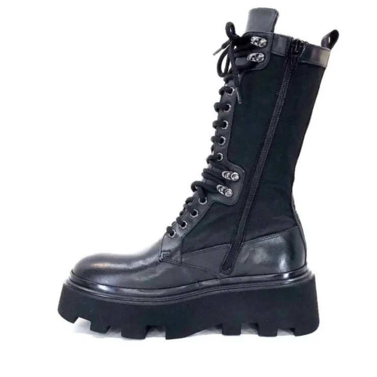 Elena iachi E2992-T Cuir Noir Textile Noir*Femme Bottines