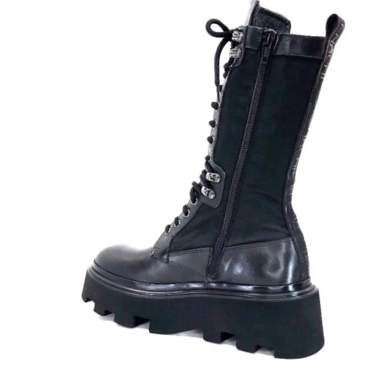 Elena iachi E2992-T Cuir Noir Textile Noir*Femme Bottines